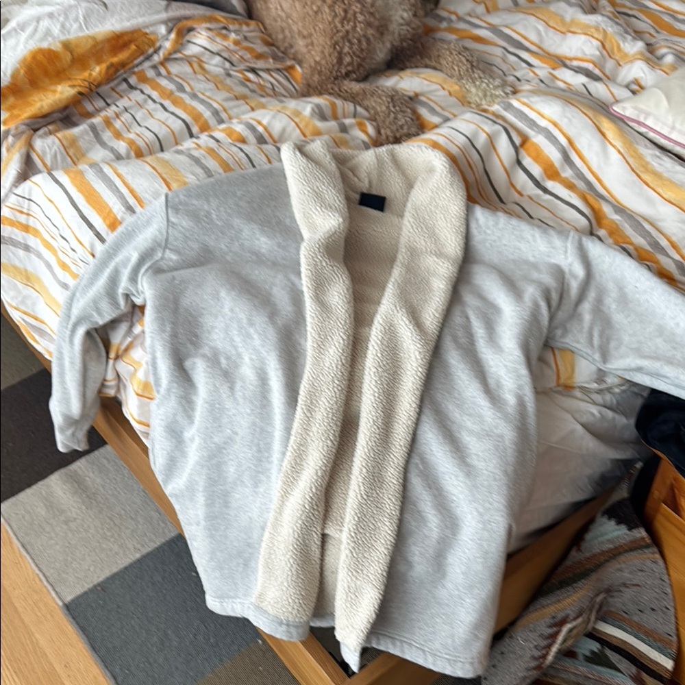 Cozy Gray and Cream Cardigan